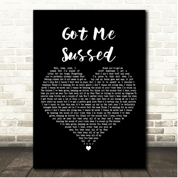 The Twang Got Me Sussed Black Heart Song Lyric Print