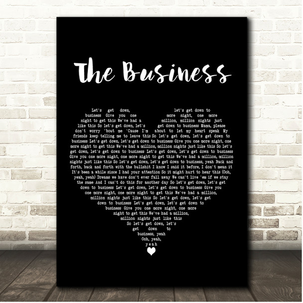 Tiesto The Business Black Heart Song Lyric Print