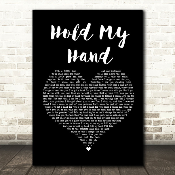 Hootie & the Blowfish Hold My Hand Black Heart Song Lyric Print