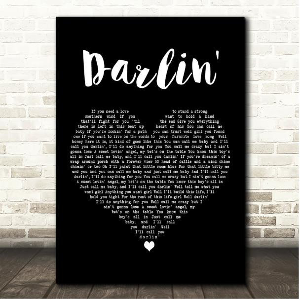 Triston Marez Darlin' Black Heart Song Lyric Print