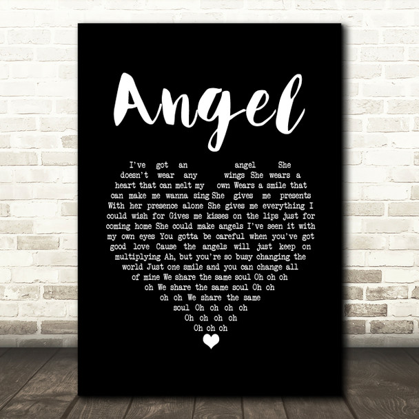 Jack Johnson Angel Black Heart Song Lyric Print