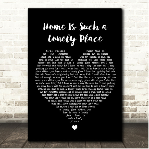 blink-182 Home Is Such a Lonely Place Black Heart Song Lyric Print