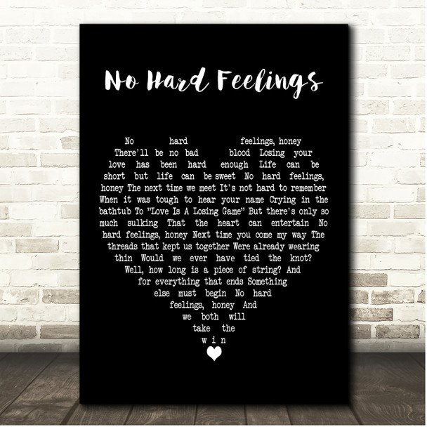 Wolf Alice No Hard Feelings Black Heart Song Lyric Print