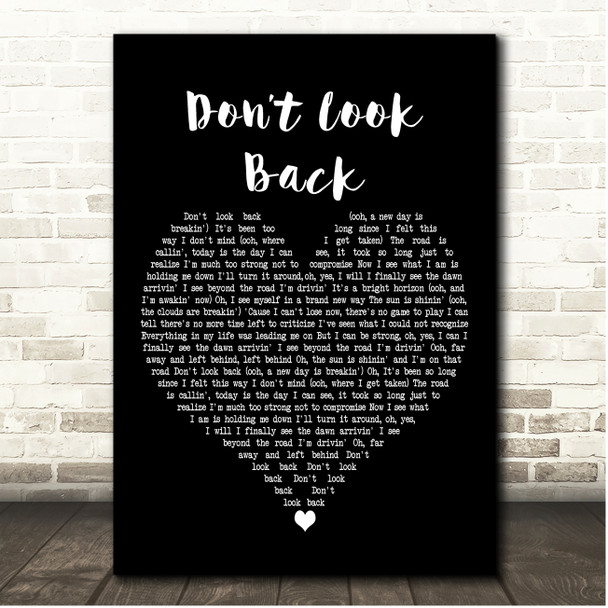 Boston Dont Look Back Black Heart Song Lyric Print
