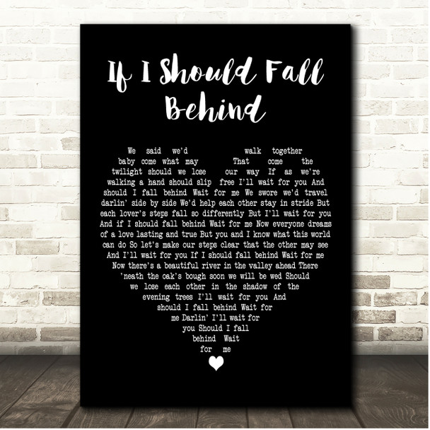 Bruce Springsteen If I Should Fall Behind Black Heart Song Lyric Print