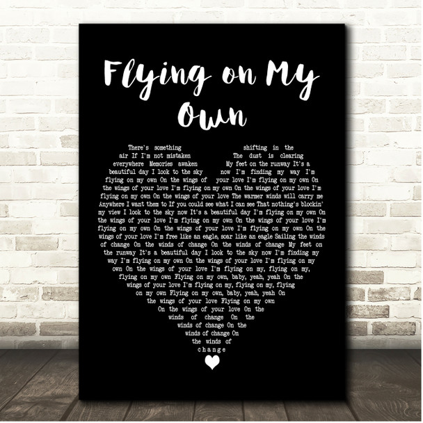 Céline Dion Flying on My Own Black Heart Song Lyric Print