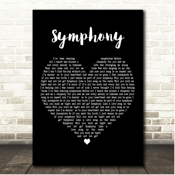 Clean Bandit Symphony Black Heart Song Lyric Print