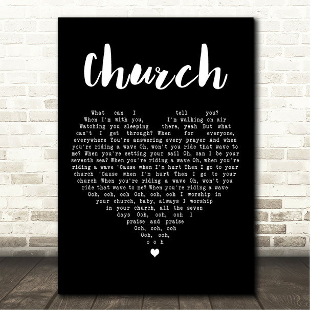Coldplay Church Black Heart Song Lyric Print