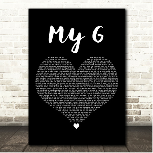 Aitch & Ed Sheeran My G Black Heart Song Lyric Print