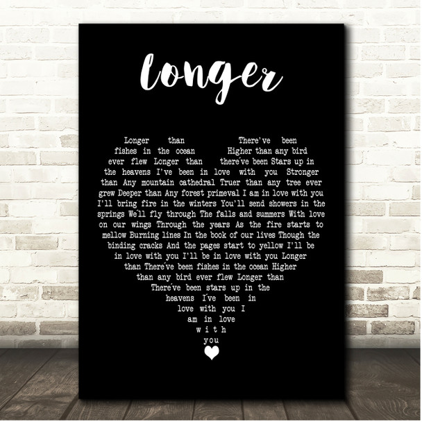 Dan Fogelberg Longer Black Heart Song Lyric Print
