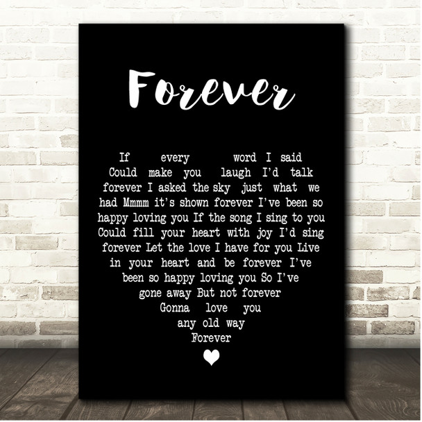 Dennis Wilson Forever Black Heart Song Lyric Print