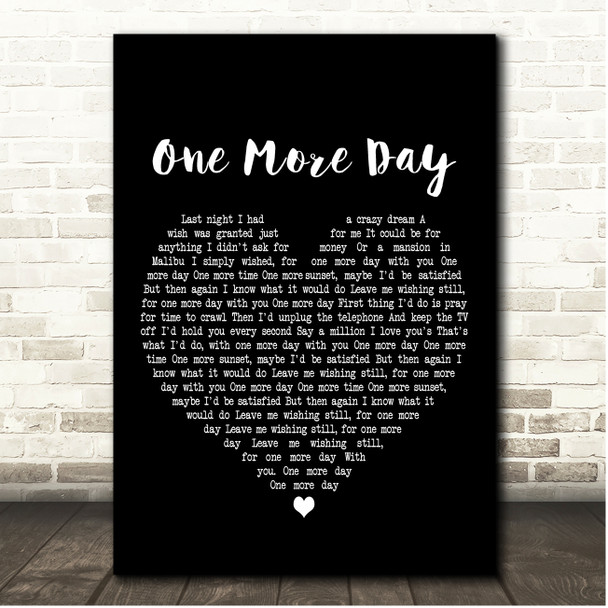 Diamond Rio One More Day Black Heart Song Lyric Print