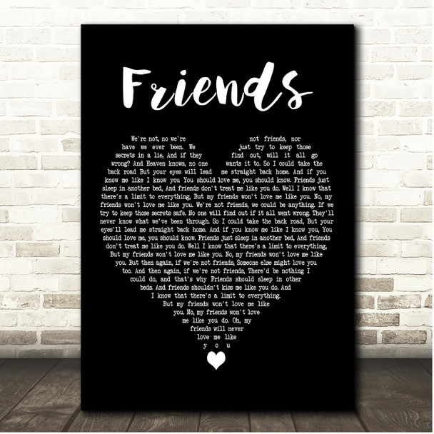 Ed Sheeran Friends Black Heart Song Lyric Print