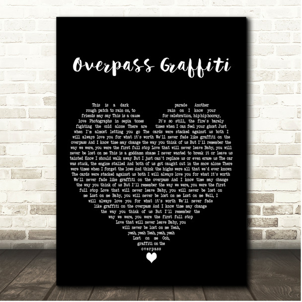 Ed Sheeran Overpass Graffiti Black Heart Song Lyric Print