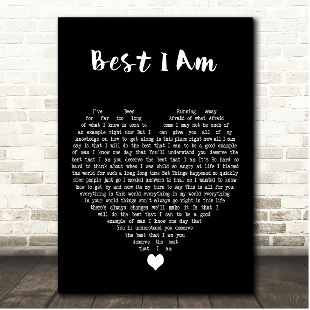 Flaw Best I Am Black Heart Song Lyric Print