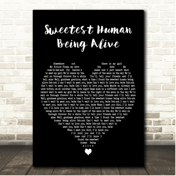 George Ezra Sweetest Human Being Alive Black Heart Song Lyric Print