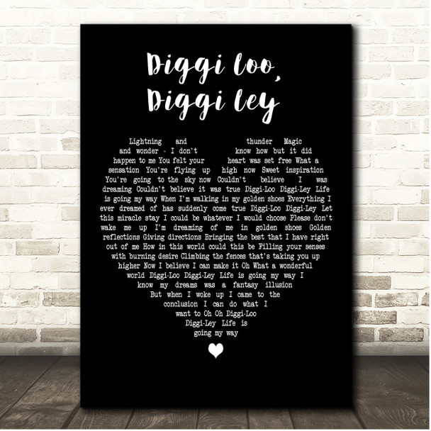 Herreys Diggi Loo, Diggi Ley Black Heart Song Lyric Print