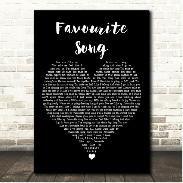 Hudson Taylor Favourite Song Black Heart Song Lyric Print