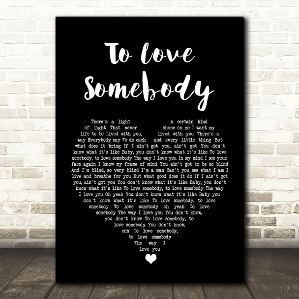 Michael Bolton To Love Somebody Black Heart Song Lyric Print
