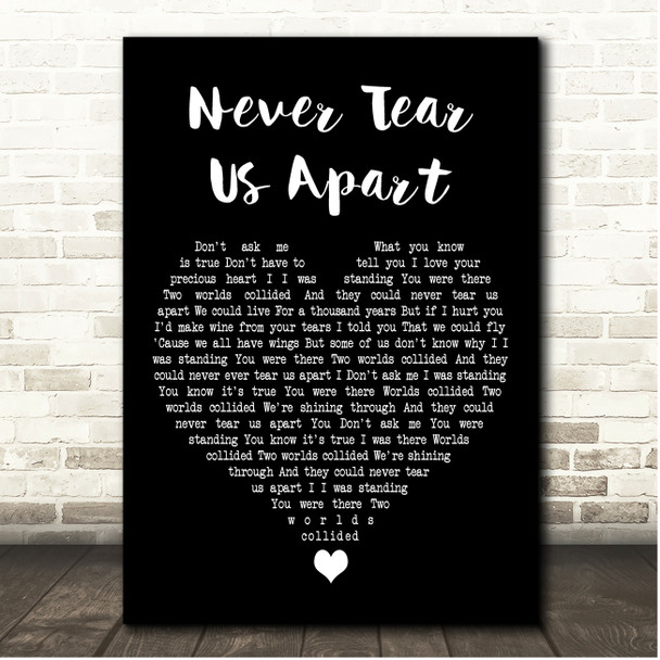 INXS Never Tear Us Apart Black Heart Song Lyric Print