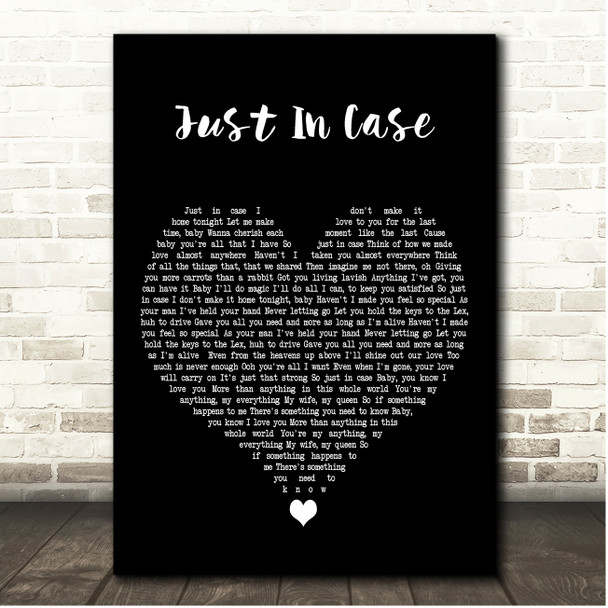 Jaheim Just In Case Black Heart Song Lyric Print