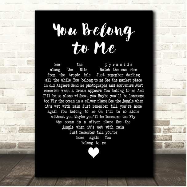 Jason Wade You Belong to Me Black Heart Song Lyric Print