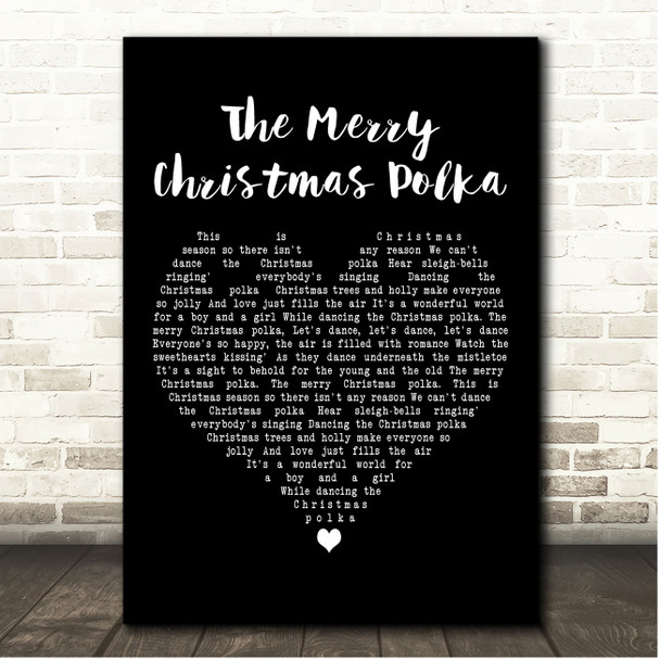 Jim Reeves The Merry Christmas Polka Black Heart Song Lyric Print
