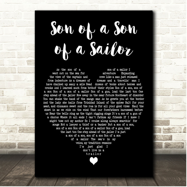 Jimmy Buffett Son of a Son of a Sailor Black Heart Song Lyric Print