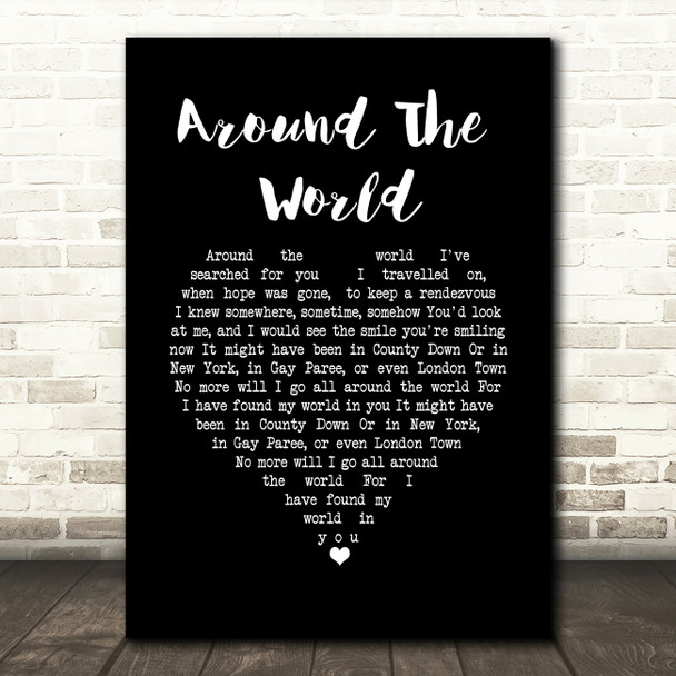 Nat King Cole Around The World Black Heart Song Lyric Print