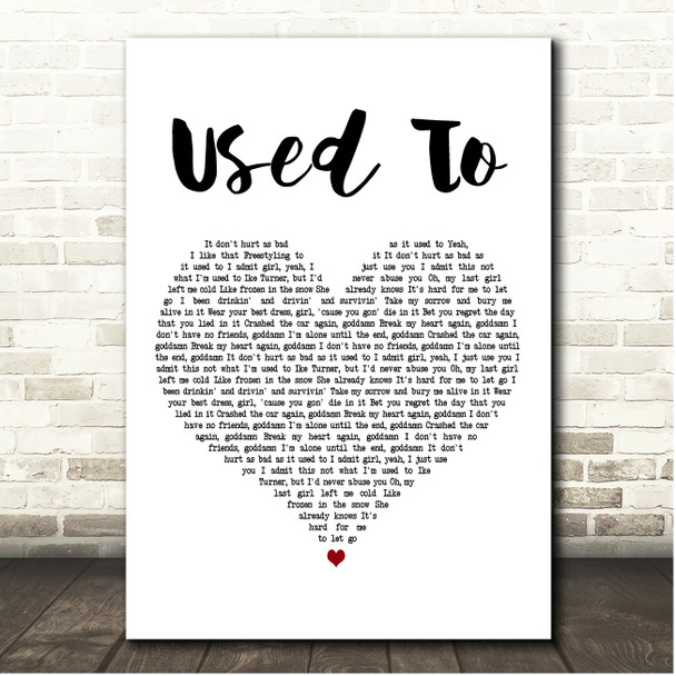 Juice WRLD Used To White Heart Song Lyric Print