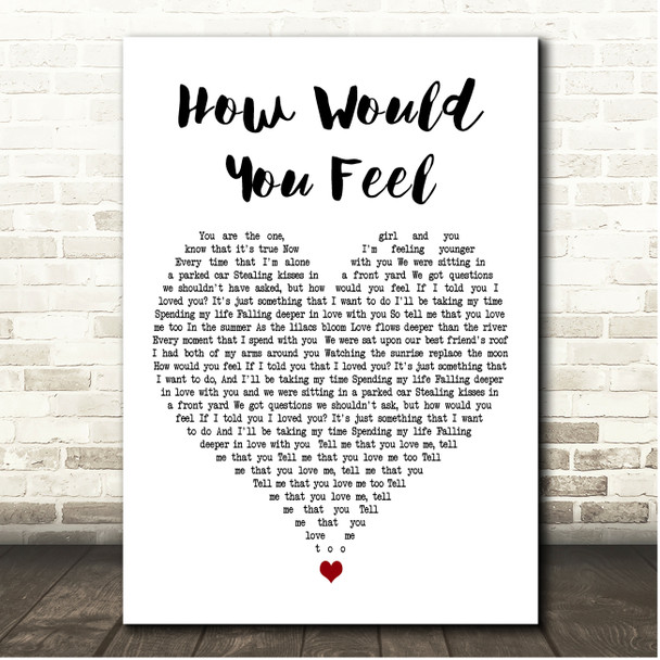 Louis Berry How Would You Feel White Heart Song Lyric Print