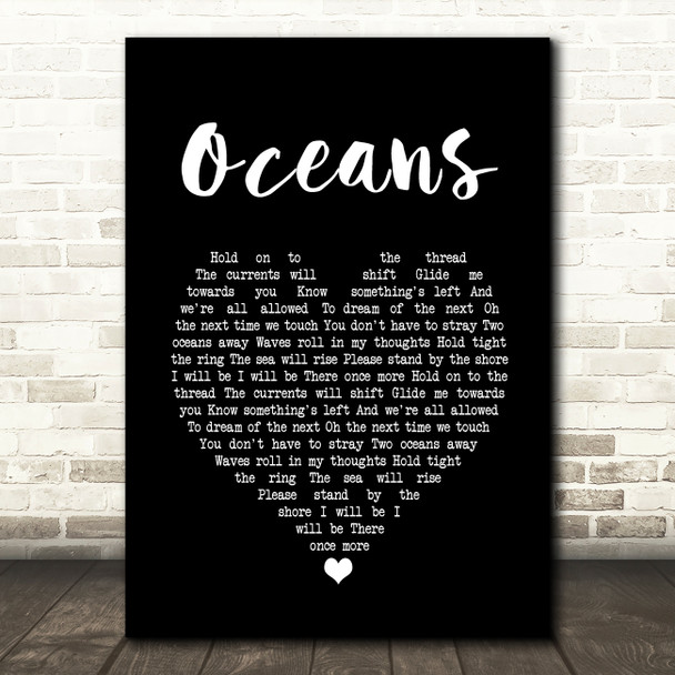 Pearl Jam Oceans Black Heart Song Lyric Print