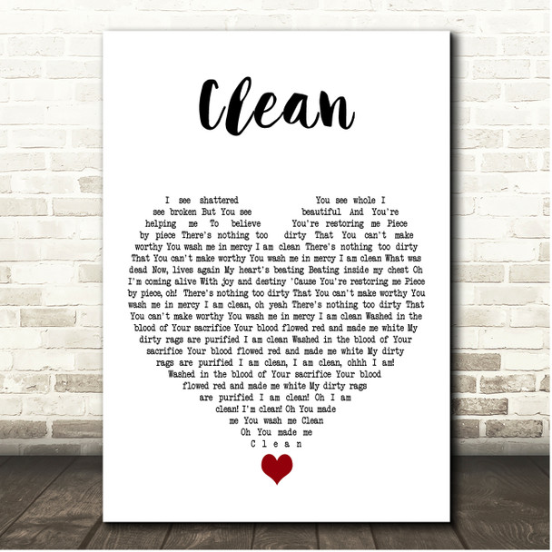 Natalie Grant Clean White Heart Song Lyric Print