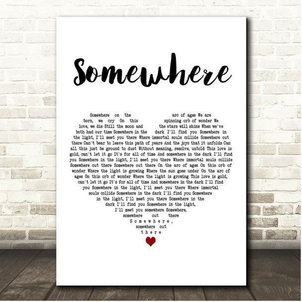 Runrig Somewhere White Heart Song Lyric Print