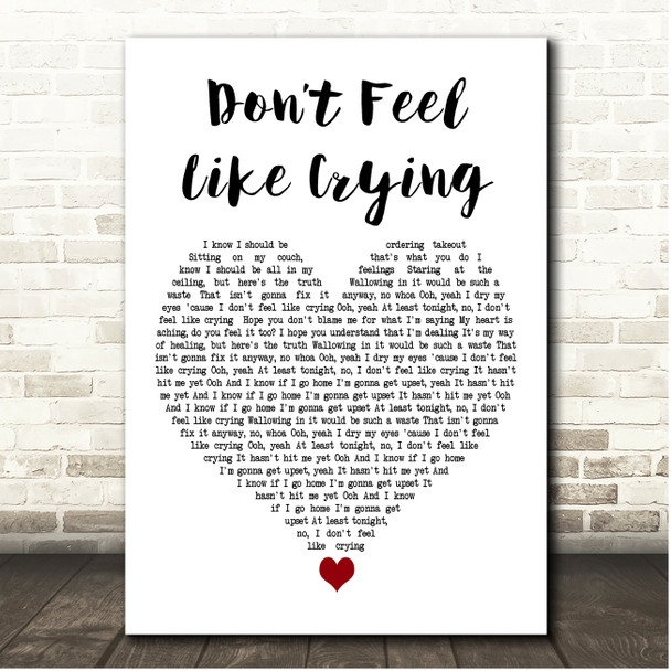 Sigrid Dont Feel Like Crying White Heart Song Lyric Print