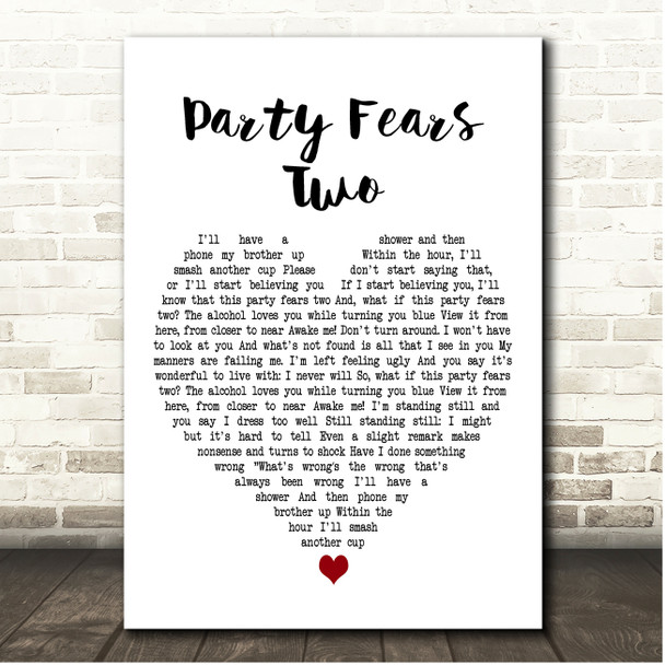 The Associates Party Fears Two White Heart Song Lyric Print