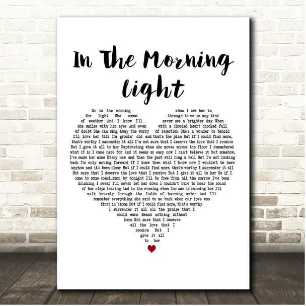 Billy Strings In The Morning Light White Heart Song Lyric Print