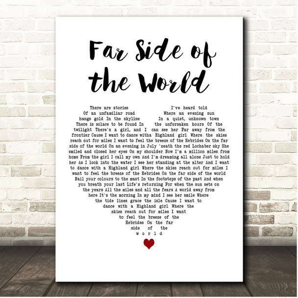 Tide Lines Far Side of the World White Heart Song Lyric Print