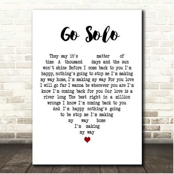 Tom Rosenthal Go Solo White Heart Song Lyric Print