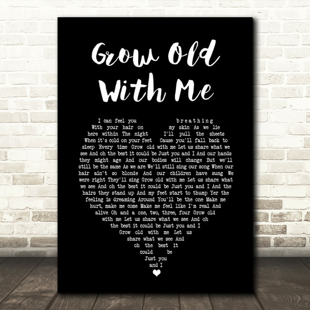 Tom Odell Grow Old With Me Black Heart Song Lyric Print