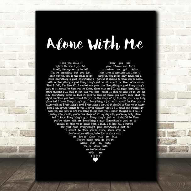 Vance Joy Alone With Me Black Heart Song Lyric Print