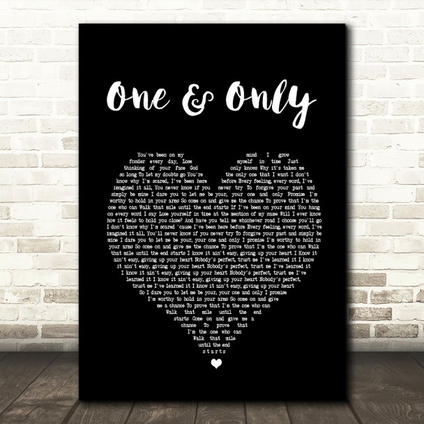 Adele One And Only Black Heart Song Lyric Quote Print