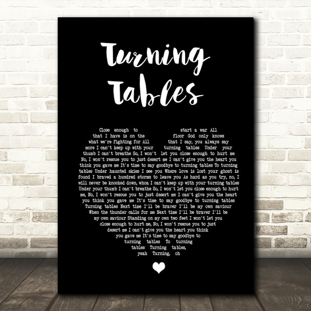 Adele Turning Tables Black Heart Song Lyric Quote Print
