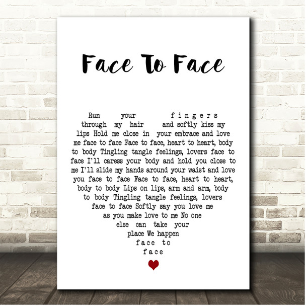 Alabama Face To Face White Heart Song Lyric Print