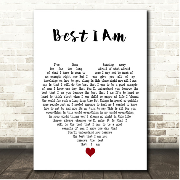 Flaw Best I Am White Heart Song Lyric Print