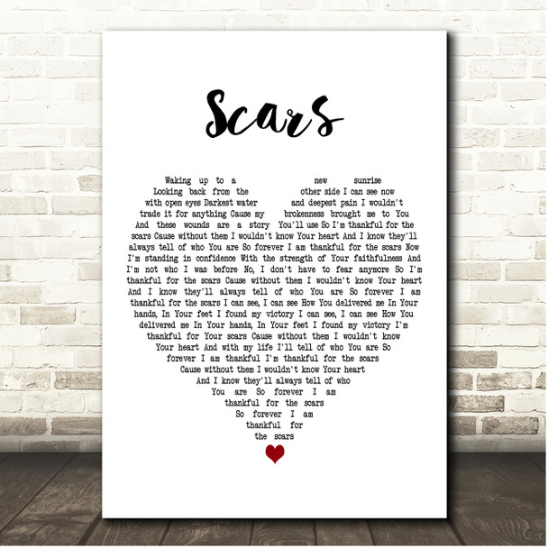 I AM THEY Scars White Heart Song Lyric Print