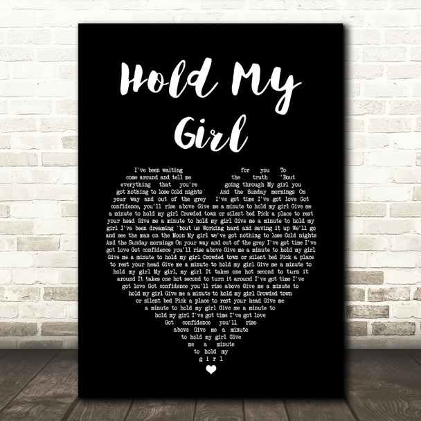 George Ezra Hold My Girl Black Heart Song Lyric Quote Print