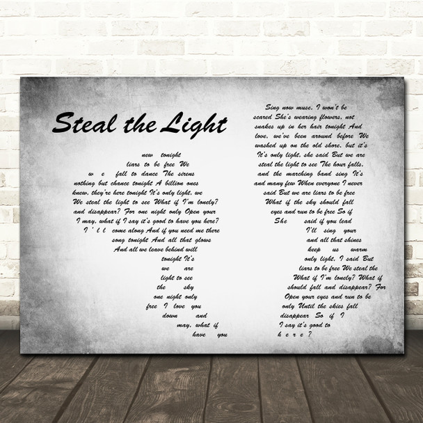 The Cat Empire Steal the Light Grey Landscape Man & Lady Song Lyric Print