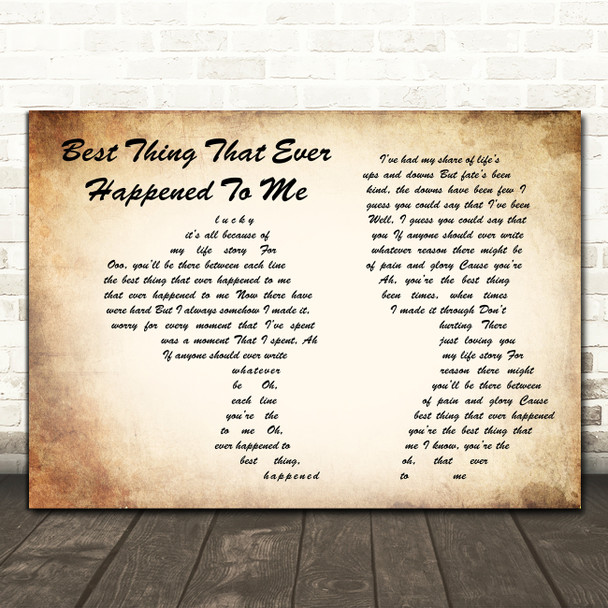 Gladys Knight Best Thing That Ever Happened To Me Landscape Man & Lady Song Lyric Print