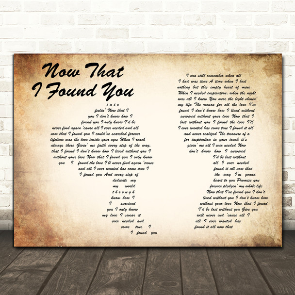 Michael Bolton Now That I Found You Landscape Man & Lady Song Lyric Print